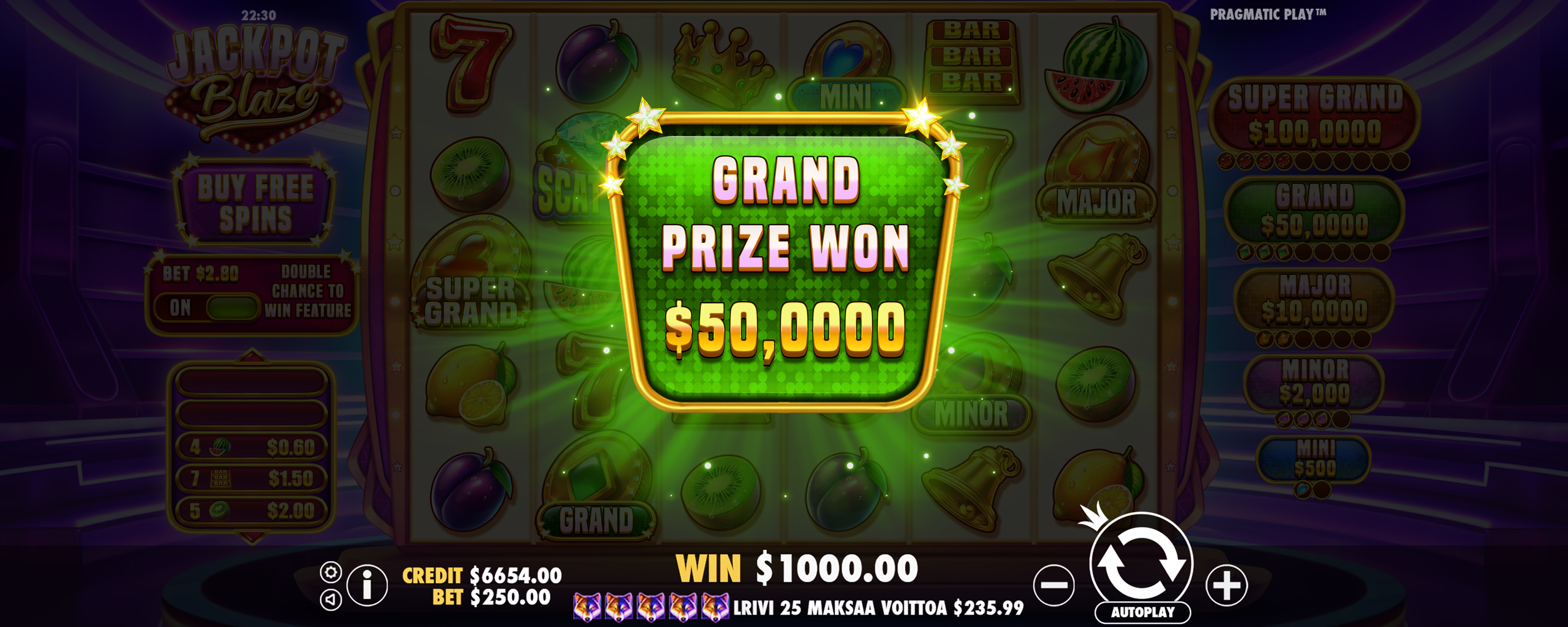 Jackpot Blaze - screenshot with slot description 3